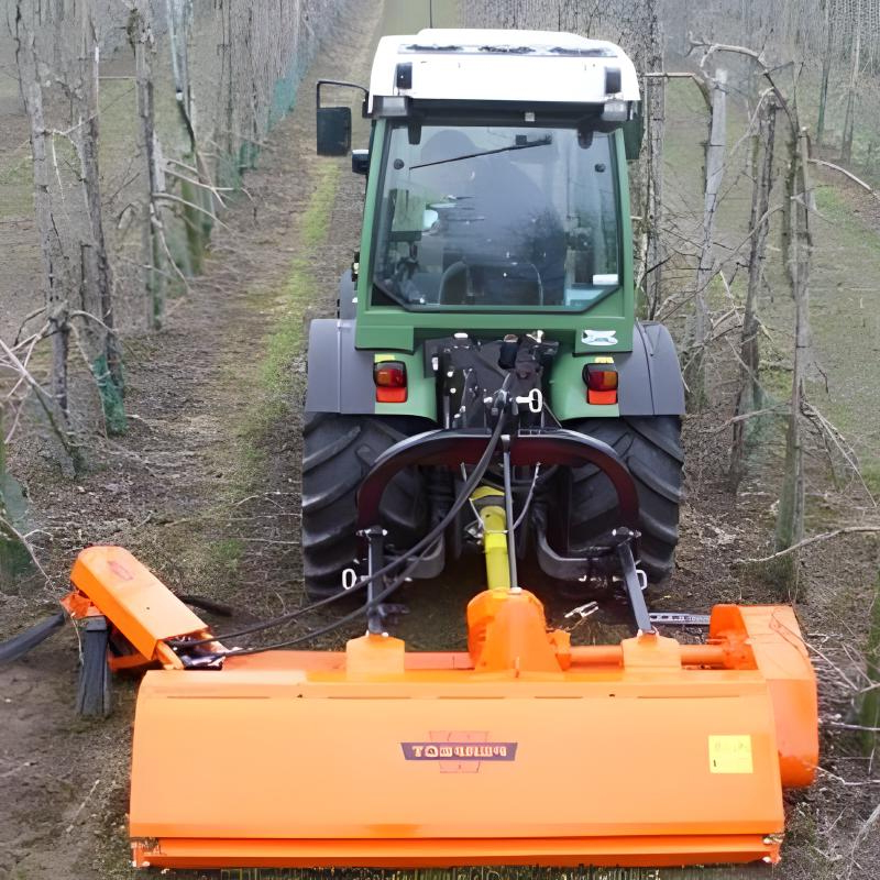 Traction-type branch gathering and crushing machine