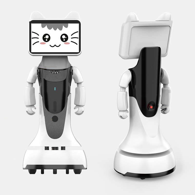Welcoming guests and explaining the robot Y series - Xiaobao