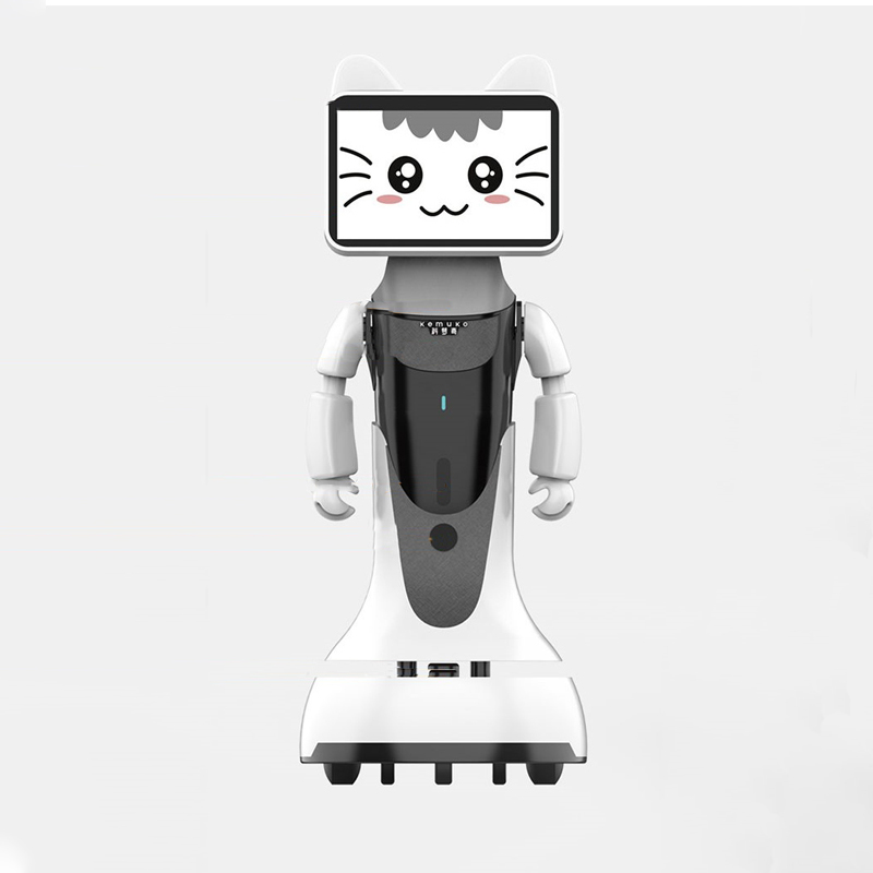 Welcoming guests and explaining the robot Y series - Xiaobao