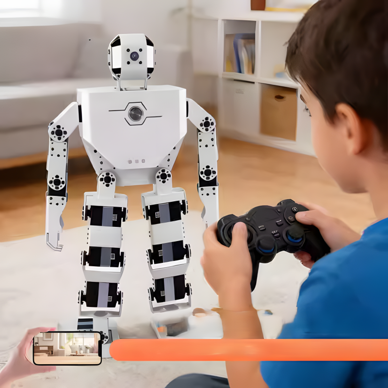 Humanoid robot with biomimetic AI, intelligent voice and visual recognition, Raspberry Pi graphical Python programming
