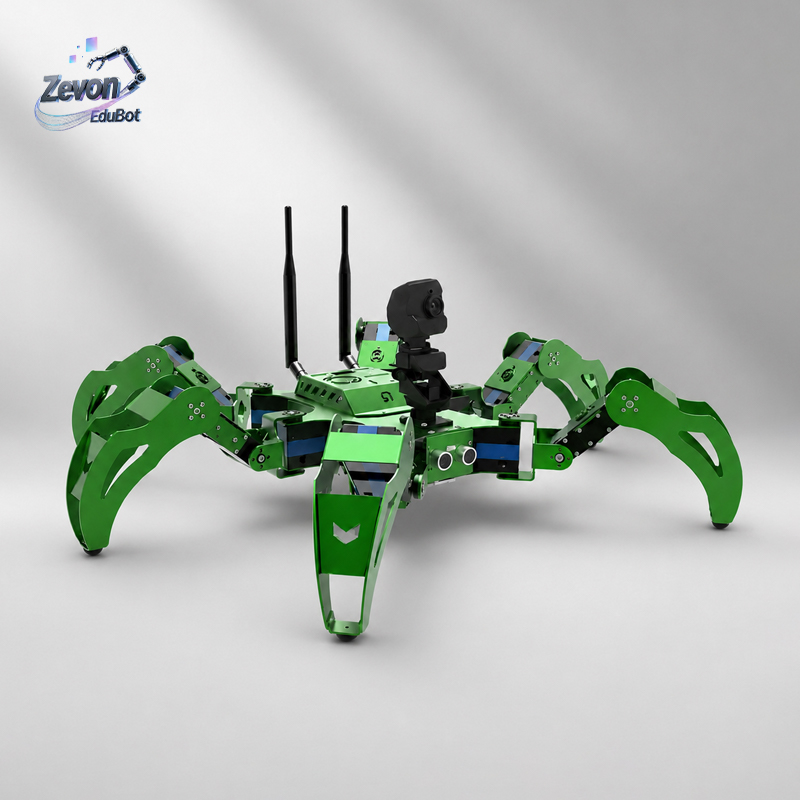  Six-legged biomimetic spider robot with AI visual recognition, intelligent Python programming, and OpenCV.